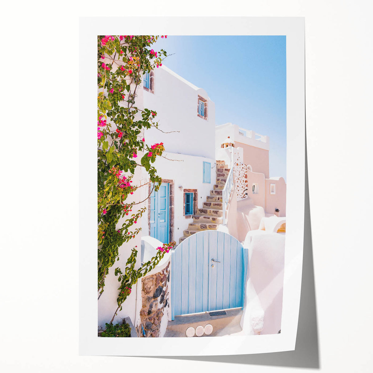 Extra large rolled print featuring a vibrant floral design on a light background, suitable as art wall dining room decor.