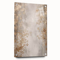 Large abstract wall art depicting winter season in muted blue and white tones on acrylic glass.