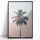 Large abstract wall art featuring swirling blue and white patterns on acrylic, framed in black.