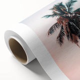 Art Deco poster featuring geometric patterns in muted gold and teal, printed on rolled canvas, ideal for nursery wall art.