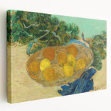 Side view of a large, stretched canvas featuring a Van Gogh-inspired abstract design in vibrant yellow and blue tones.