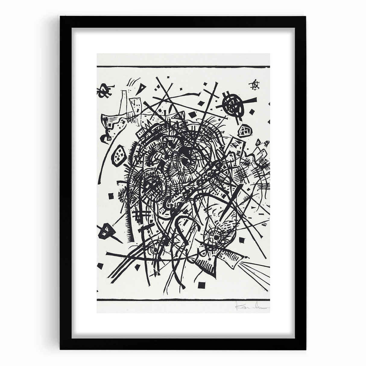 Modern Wall Art - Black and White Abstract Geometric Design Print