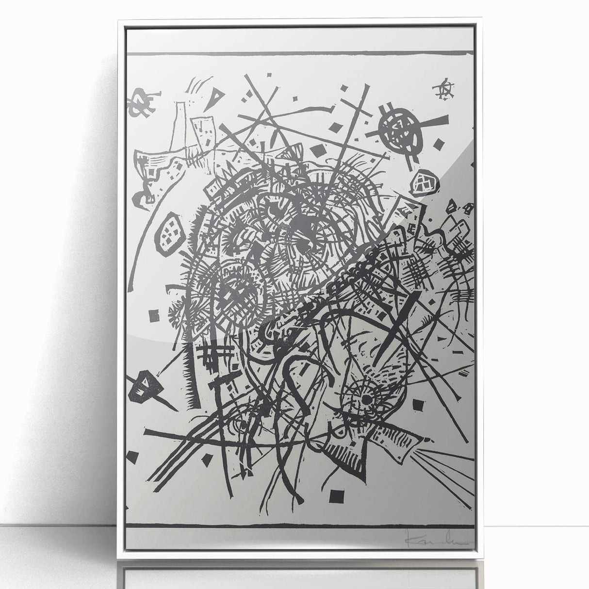 Modern Wall Art - Black and White Abstract Geometric Design Print
