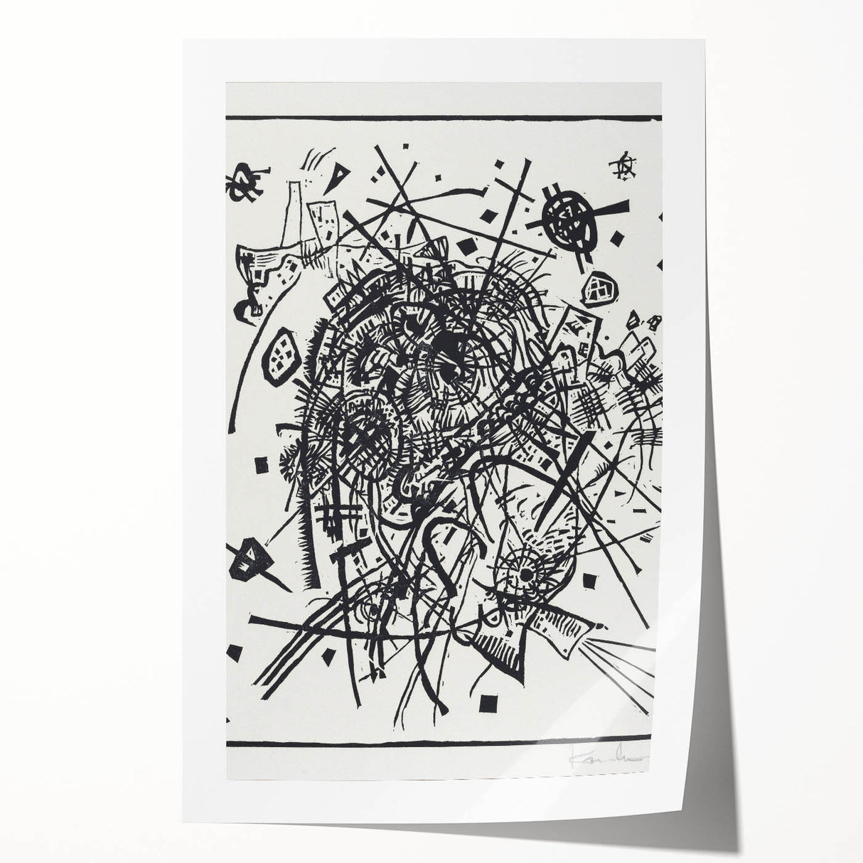 Modern Wall Art - Black and White Abstract Geometric Design Print