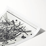 Modern Wall Art - Black and White Abstract Geometric Design Print