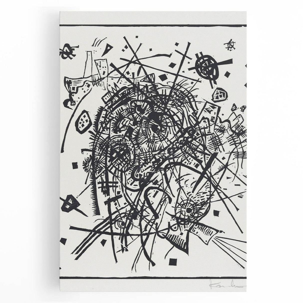 Modern Wall Art - Black and White Abstract Geometric Design Print