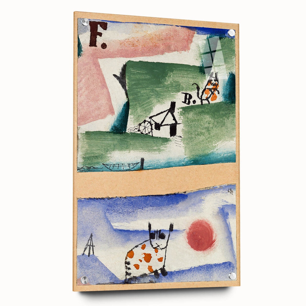 Modern Wall Art - Playful Abstract Cat Design in Vibrant Colors
