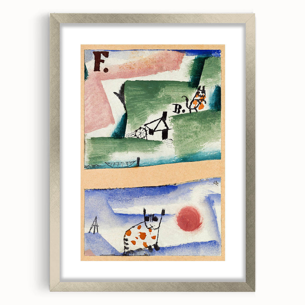 Modern Wall Art - Playful Abstract Cat Design in Vibrant Colors