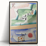 Modern Wall Art - Playful Abstract Cat Design in Vibrant Colors