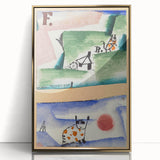 Modern Wall Art - Playful Abstract Cat Design in Vibrant Colors