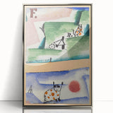 Modern Wall Art - Playful Abstract Cat Design in Vibrant Colors