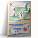 Modern Wall Art - Playful Abstract Cat Design in Vibrant Colors