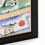 Modern Wall Art - Playful Abstract Cat Design in Vibrant Colors