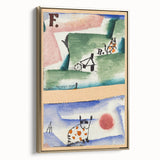 Modern Wall Art - Playful Abstract Cat Design in Vibrant Colors