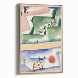 Modern Wall Art - Playful Abstract Cat Design in Vibrant Colors