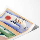 Modern Wall Art - Playful Abstract Cat Design in Vibrant Colors