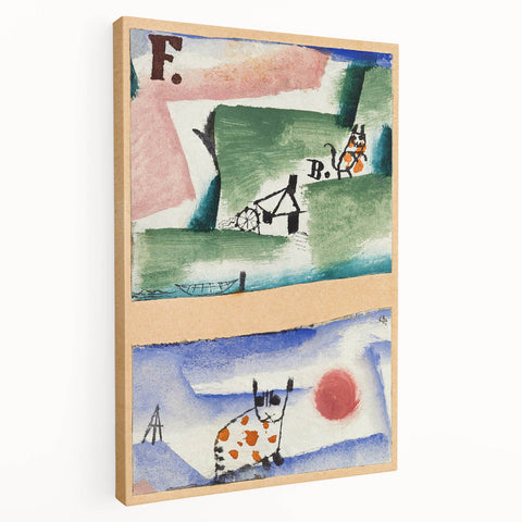 Modern Wall Art - Playful Abstract Cat Design in Vibrant Colors