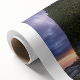 Stunning rolled canvas artwork depicting a vibrant landscape with a majestic castle, showcasing intricate details and rich colors, ideal for home decor.