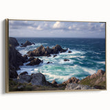 Framed canvas artwork depicting a stunning landscape of cliffs with a gold side view, showcasing vibrant colors and intricate details, perfect for home decor.
