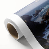 Vibrant rolled canvas artwork showcasing a breathtaking cliff landscape, rich in detailed textures and natural colors, perfect for enhancing home decor.