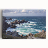 Stretched canvas artwork showcasing a dramatic cliff landscape with vibrant colors and intricate details, perfect for home decor and nature enthusiasts.