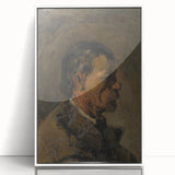 Romanticism Art: Older Man Profile by Mednyánszky Canvas Print