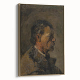 Romanticism Art: Older Man Profile by Mednyánszky Canvas Print