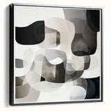 Black and White Abstract Bedroom Wall Art – Modern Canvas Print