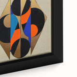 Modern Geometric Abstract Wall Art – Black, Gold & Blue Canvas