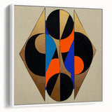 Modern Geometric Abstract Wall Art – Black, Gold & Blue Canvas