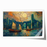 Sailing Cityscape Office Wall Art – Modern Corporate Decor