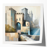 Abstract wall art print showcasing modern architectural designs in a glossy finish, ideal for contemporary decor. Perfect for enhancing artistic interiors and creating visual interest.