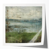 Abstract landscape wall art print showcasing vibrant colors and fluid brush strokes, ideal for modern home decor. The glossy finish enhances visual appeal, making it a striking focal point for any room.