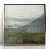 Framed abstract landscape wall art showcasing gold and earthy tones, designed with modern aesthetics for stylish home decor. Perfect for enhancing living spaces.