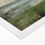 Abstract landscape wall art on rolled canvas showcasing vibrant colors and dynamic shapes, ideal for modern home decor, packaged securely in a protective tube.