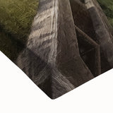 Black and white landscape art painting of a covered bridge on stretched canvas, suitable for bedroom wall decor.