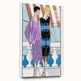 Chic Art Deco Wall Art - Two Fashionable Women in 1920s Balcony Scene