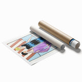 Chic Art Deco Wall Art - Two Fashionable Women in 1920s Balcony Scene