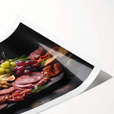 Extra large wall art featuring line art flowers in black on white, rolled print format.