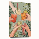 Large abstract wall art on acrylic glass featuring swirling blue and gray tones, ideal for bedroom or dining room decor.