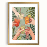 Extra large abstract art print with textured design in muted gold and cream tones, framed with a gold mat.