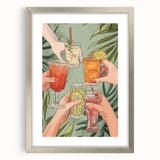 Textured abstract art print in silver frame, featuring swirling gray and white patterns, ideal for modern bedroom decor.