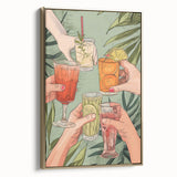 Framed canvas featuring a vintage poster art of a black and white landscape, ideal for bedroom wall art.