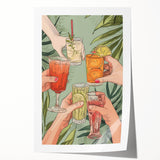 Extra large rolled print of floral art in soft pastel colors, ideal for dining room wall decor.