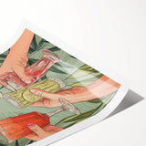 Extra large wall art featuring line art flowers in black on white, rolled print format, ideal for large living room decor.