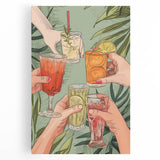 Large black and white stretched canvas featuring assorted kitchen utensils, ideal for kitchen wall art.