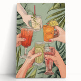 Large black and white stretched canvas featuring assorted kitchen utensils, ideal for kitchen wall art.