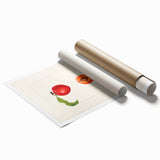 Extra large rolled print featuring an assortment of fruits in vibrant colors, ideal for classy bathroom wall art.