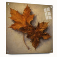 Halloween Canvas Art - Rustic Autumn Leaves Vintage Wall Hanging