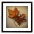 Halloween Canvas Art - Rustic Autumn Leaves Vintage Wall Hanging